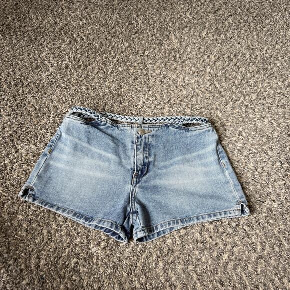 VTG Womens Denim Shorts Y2K 90s Boho Hippie Sz 28 Cut Out Grunge Streetwear! - Picture 1 of 5